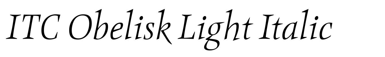ITC Obelisk Light Italic
